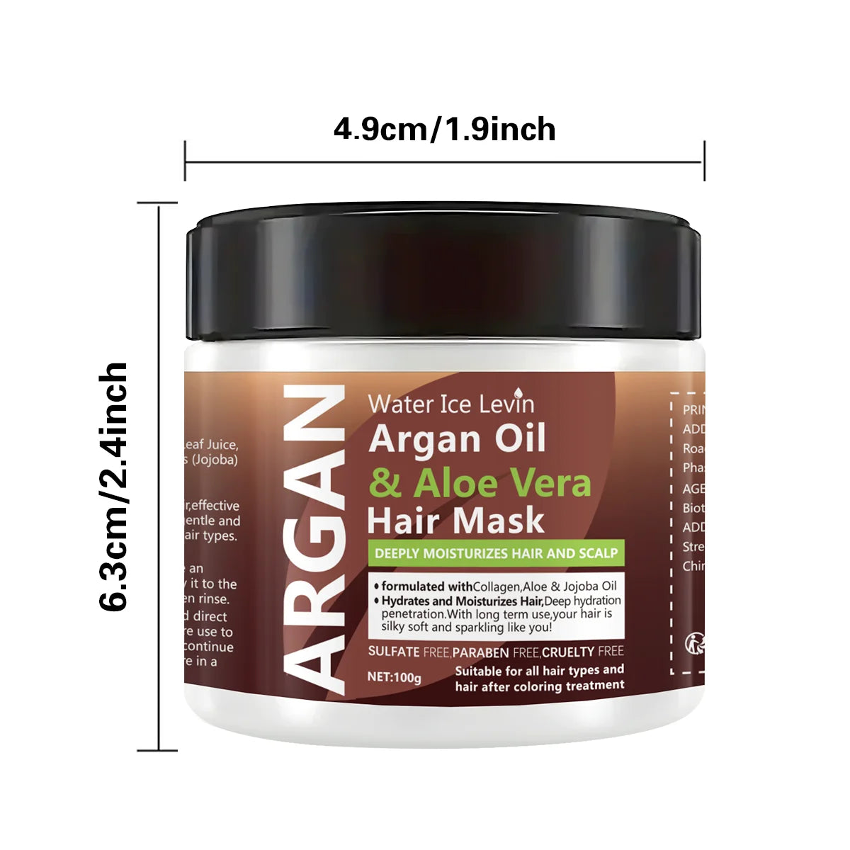 Masque capillaire à l'huile d'argan et à l'aloe vera : soin hydratant double action, contrôle du sébum, douceur, brillance, réparation des cheveux abîmés et revitalisants.